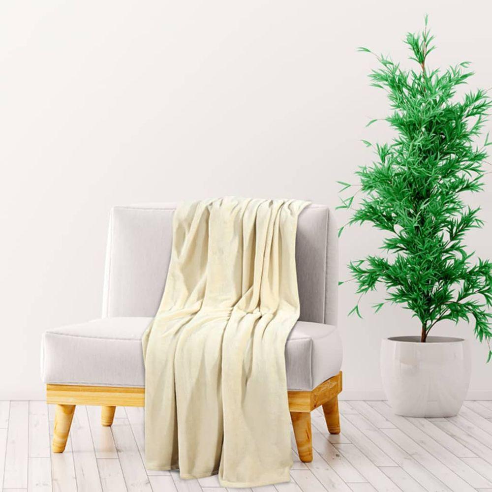 Blanket Cream 200x240 cm Polyester vidaXL