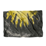 HOME ART HAVEN Blanket featuring a dramatic city skyline against a yellow and grey backdrop