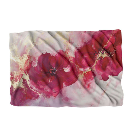 HOME ART HAVEN Floral Blanket with Vibrant Pink Flowers on a Soft Fabric for Cozy Comfort