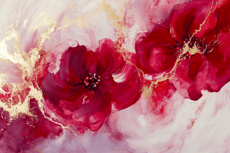 HOME ART HAVEN Floral Blanket featuring vibrant red flowers against a soft background