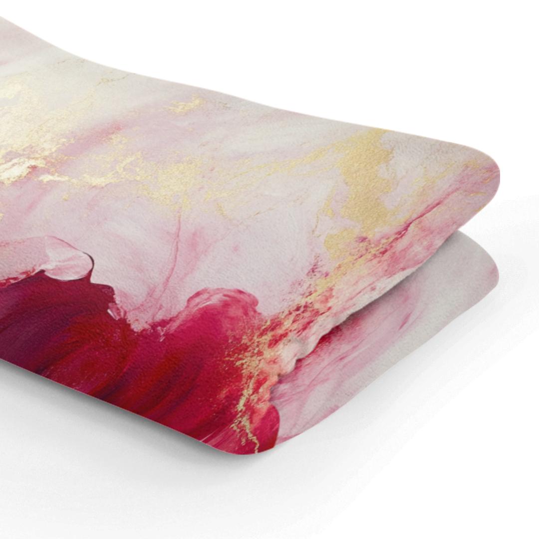 HOME ART HAVEN Soft Artistic Blanket with Pink and Gold Marble Design for Stylish Home Decor