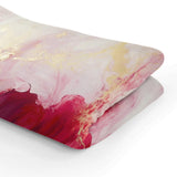 HOME ART HAVEN Soft Artistic Blanket with Pink and Gold Marble Design for Stylish Home Decor