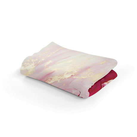 HOME ART HAVEN Soft Blanket with a Pink and Gold Abstract Design for Cozy Comfort