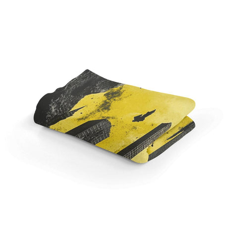 HOME ART HAVEN Soft Decorative Blanket in Black and Yellow with Unique Graphic Design