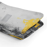 HOME ART HAVEN Blanket featuring a modern abstract design in grey and yellow colours