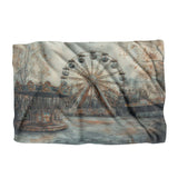 HOME ART HAVEN Illustrated Blanket featuring a vintage carnival scene with a ferris wheel