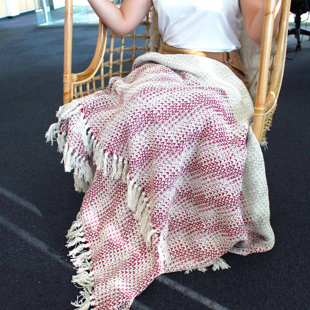 Boho Comfort Throws - 125x150cm - Ruby Two Tone AW-Dropship