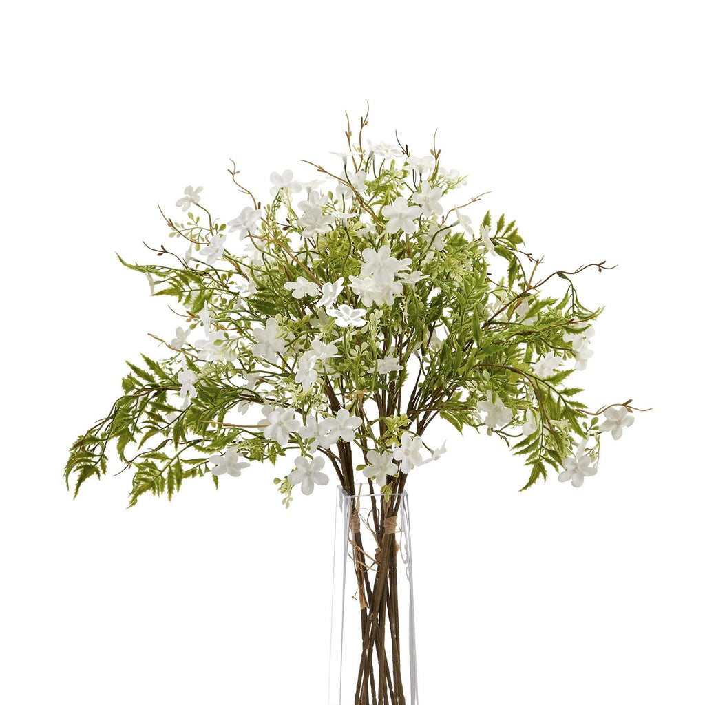 Shades 4 Seasons White Bellflower Single Stem - Lifelike GREEN PLASTIC Shades 4 Seasons