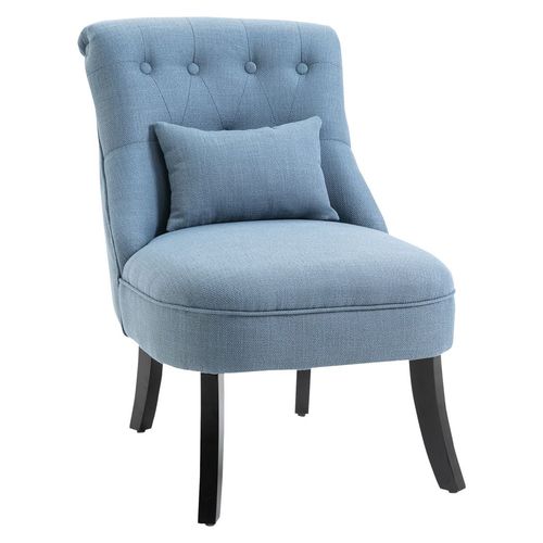 HOMCOM Blue Sofa Dining Chair With Cushion - Stylish Decor HOMCOM
