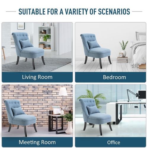 HOMCOM Blue Sofa Dining Chair With Cushion - Stylish Decor HOMCOM