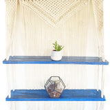 Natural Macrame Hanging Shelves - Blue Shades 4 Seasons