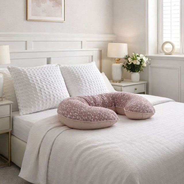 BellaMoon Body Pillow in Pink with a Unique Shape for Comfort and Support on the Bed