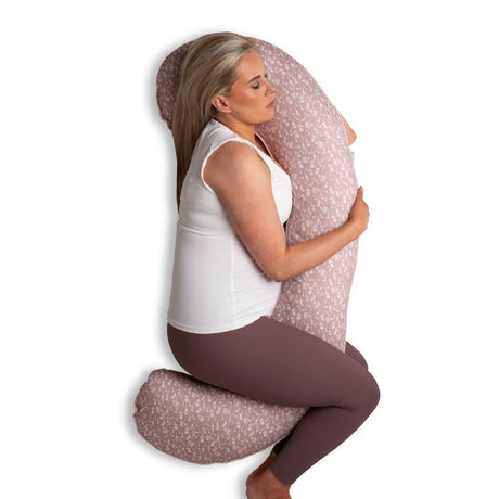 BellaMoon Body Pillow with soft floral cover, perfect for comfort and support during sleep