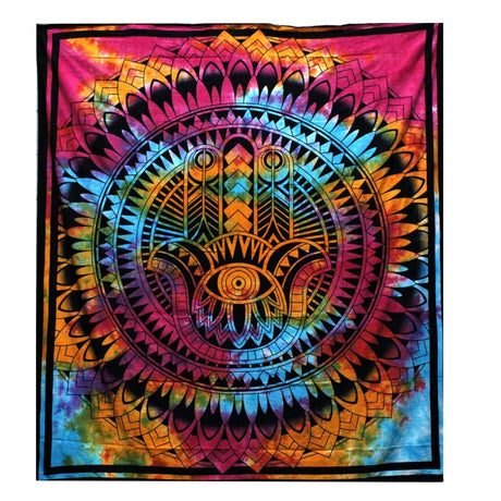 Double Cotton Bedspread and Wall Hanging - Hamsa AW-Dropship