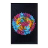 Single Cotton Bedspread and Wall Hanging - Black Hamsa AW-Dropship