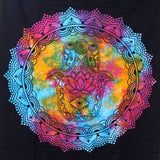 Single Cotton Bedspread and Wall Hanging - Black Hamsa AW-Dropship