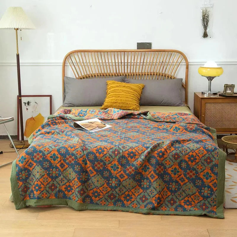 Three-Layer Jacquard Blanket - Soft, Portable, Versatile Home Accessory N/A