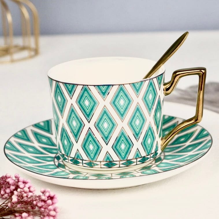 The Edwardian Emerald Bone China Tea Set KitchBoom