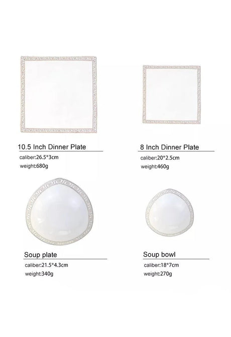 The Glamour Bone China Dinner Set - 16 | 24 Piece KitchBoom