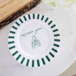 Avalon Home UK Bone China Plate with Green Stripes and 'Excuse You' Design
