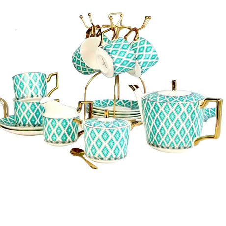 The Edwardian Emerald Bone China Tea Set Set A KitchBoom