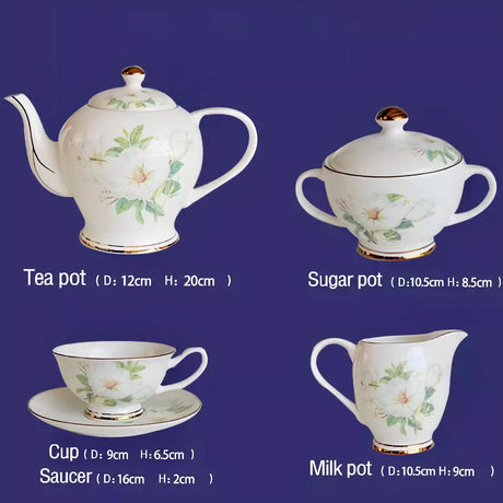 KitchBoom Floral Bone China Coffee & Tea Set KitchBoom