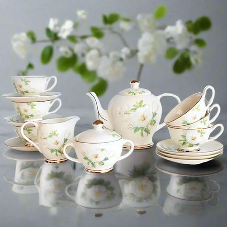 KitchBoom Floral Bone China Coffee & Tea Set KitchBoom