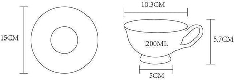 Rosette Majesty Bone China Teacup and Saucer KitchBoom