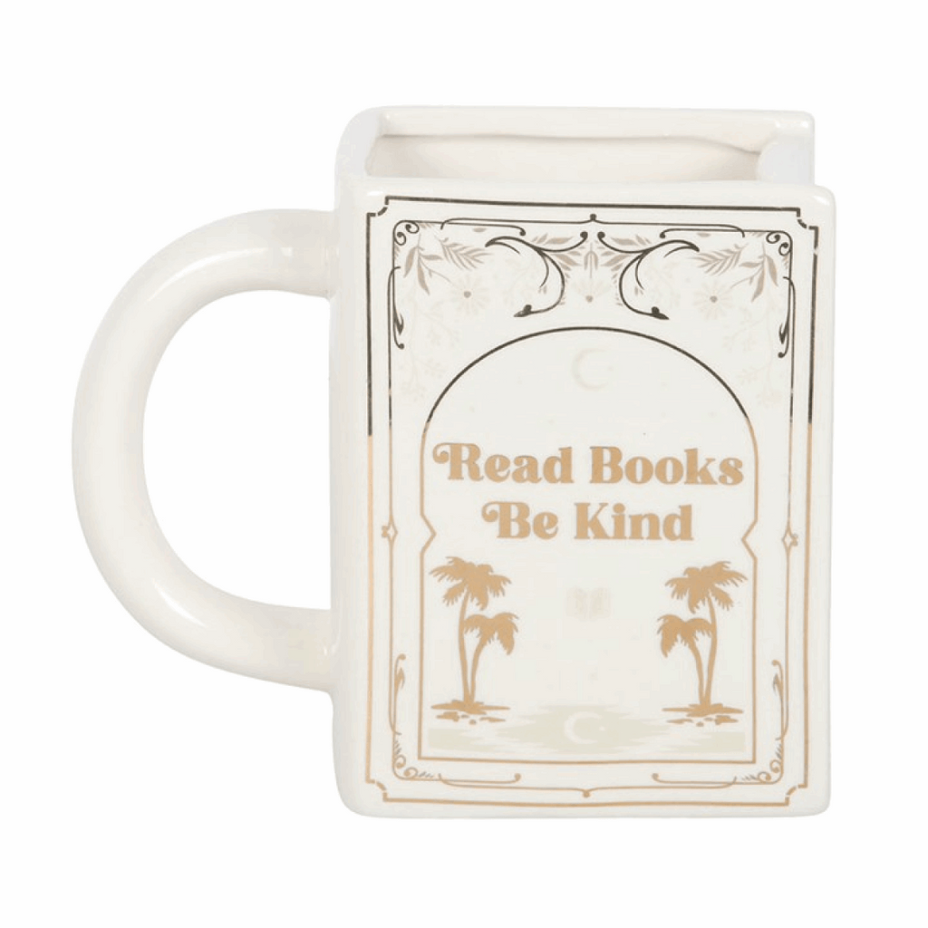Read Books Be Kind White Book Shaped Mug N/A
