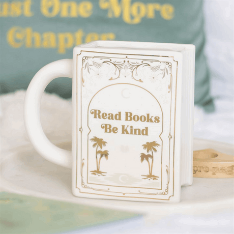 Read Books Be Kind White Book Shaped Mug N/A