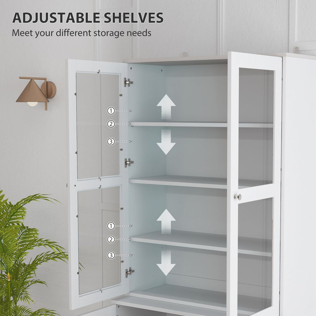 HOMCOM Bookcase Display Storage Cabinet with Glass Doors HOMCOM
