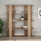Decortie stylish bookcase in natural wood finish with spacious shelves for modern interiors
