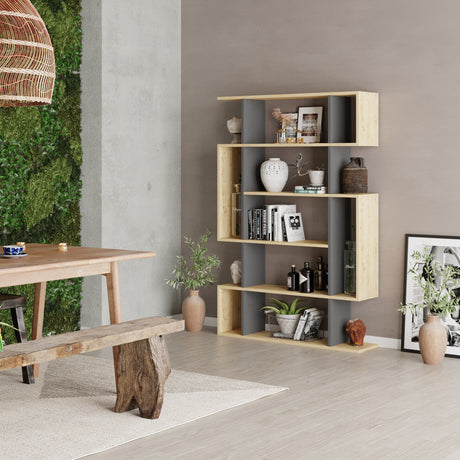 Decortie modern bookcase with unique design and open shelves for stylish home storage