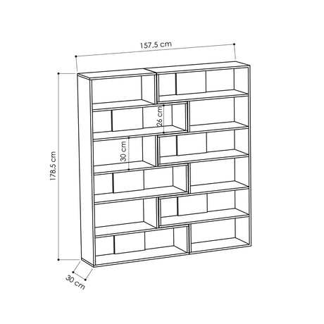 Decortie modern bookcase with multiple shelves for stylish storage and display