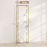 Elegant Wise Galleria bookshelf with gold frame and unique zigzag design, perfect for modern interiors