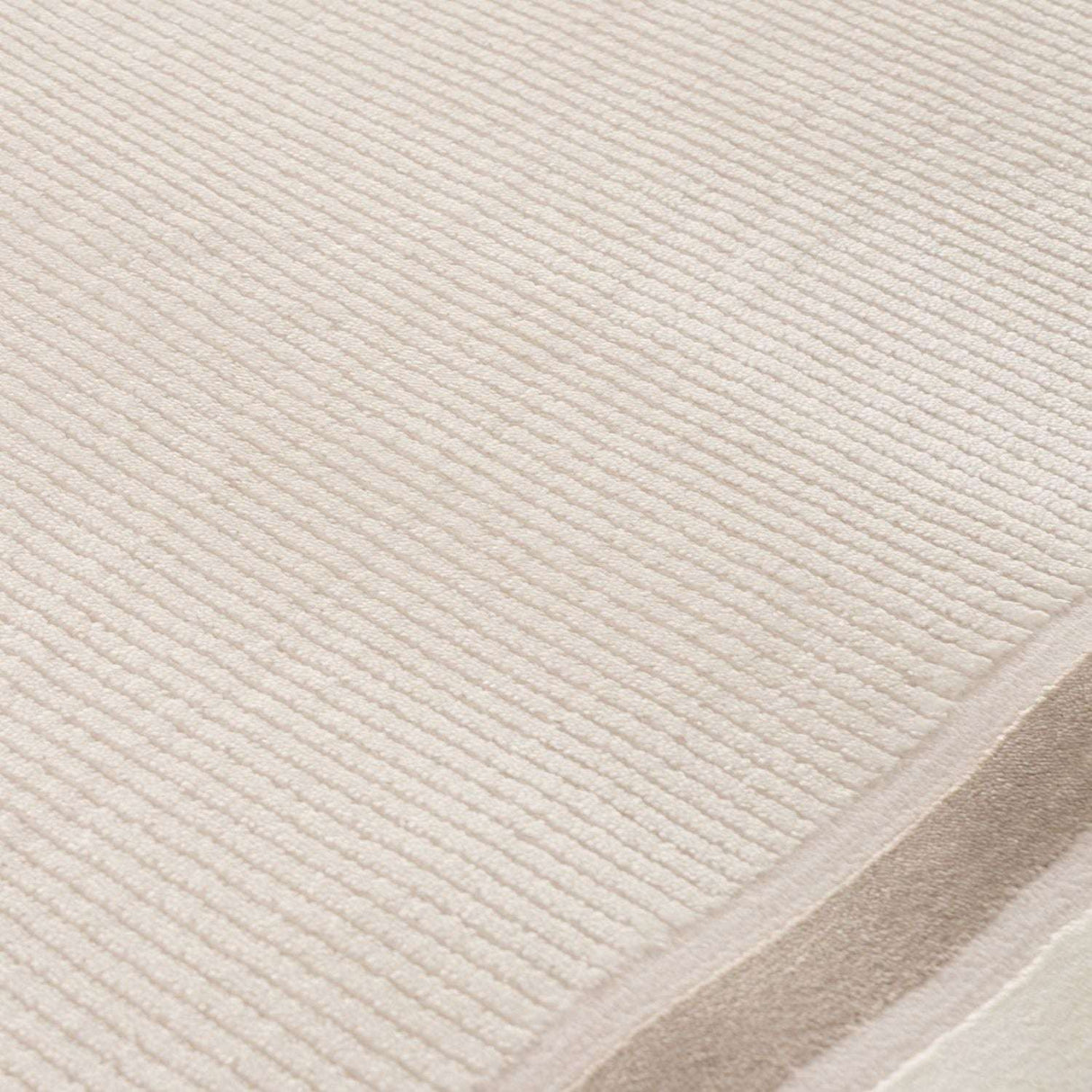 Soft textured Bordered Rug in neutral tones, perfect for enhancing any home decor