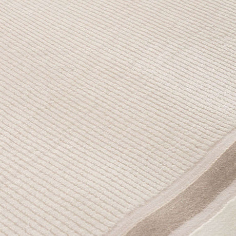 Soft textured Bordered Rug in neutral tones, perfect for enhancing any home decor