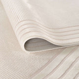 Soft beige Bordered Rug featuring elegant stripes, perfect for enhancing home decor