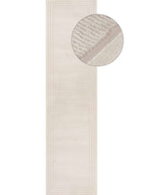 Elegant Bordered Rug in a neutral colour with soft texture and detailed border design