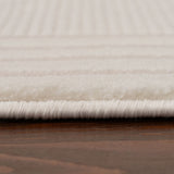 Soft Cream Bordered Rug with Subtle Stripes ideal for Enhancing Home Decor