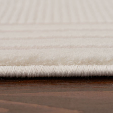 Soft Cream Bordered Rug with Subtle Stripes ideal for Enhancing Home Decor
