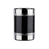 Stylish Orsina Bottle Cooler in black with polished silver detailing for keeping drinks chilled