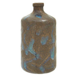 Orsina Brown and Blue Decorative Bottle Vase with Textured Finish for Home Decor