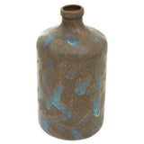 Orsina Bottle Vase in bronze with blue accents, perfect for home decor and floral arrangements