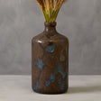 Orsina Brown Bottle Vase with Blue Highlights for Elegant Home Decor