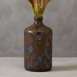 Orsina Brown Bottle Vase with Blue Highlights for Elegant Home Decor