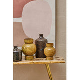 Orsina Decorative Bottles and Bottle Vase on Wooden Table against Abstract Wall Art