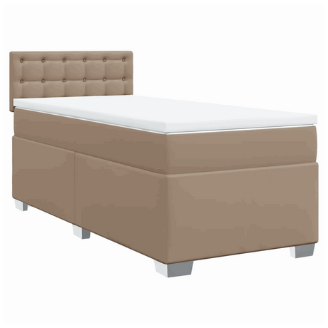 vidaXL Box Spring Bed with Mattress Cappuccino 90x190 cm Faux Leather vidaXL