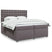 vidaXL Box Spring Bed with Mattress Black 200x200 cm Faux Leather 200 x 200 cm grey vidaXL