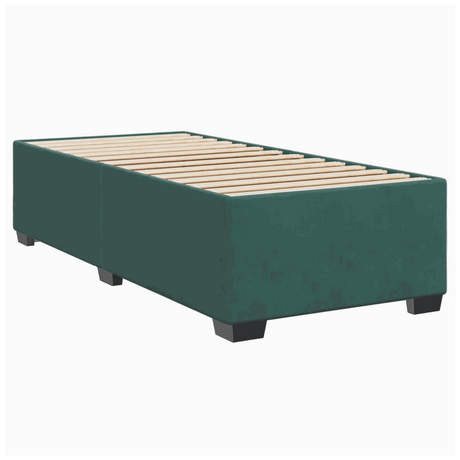 vidaXL Box Spring Bed with Mattress Dark Green 90x190 cm Velvet vidaXL